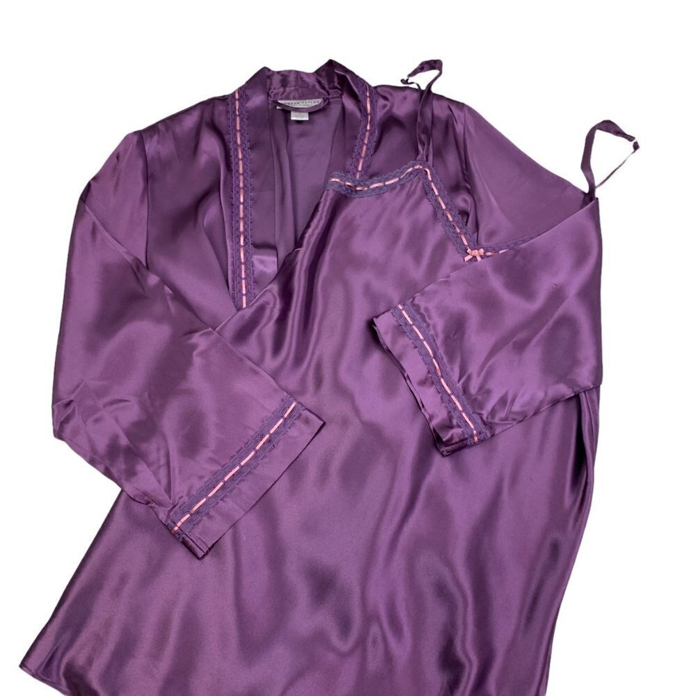 Morgan Taylor Intimates Matching Nightgown and Robe 2 Piece Set Women's Size L